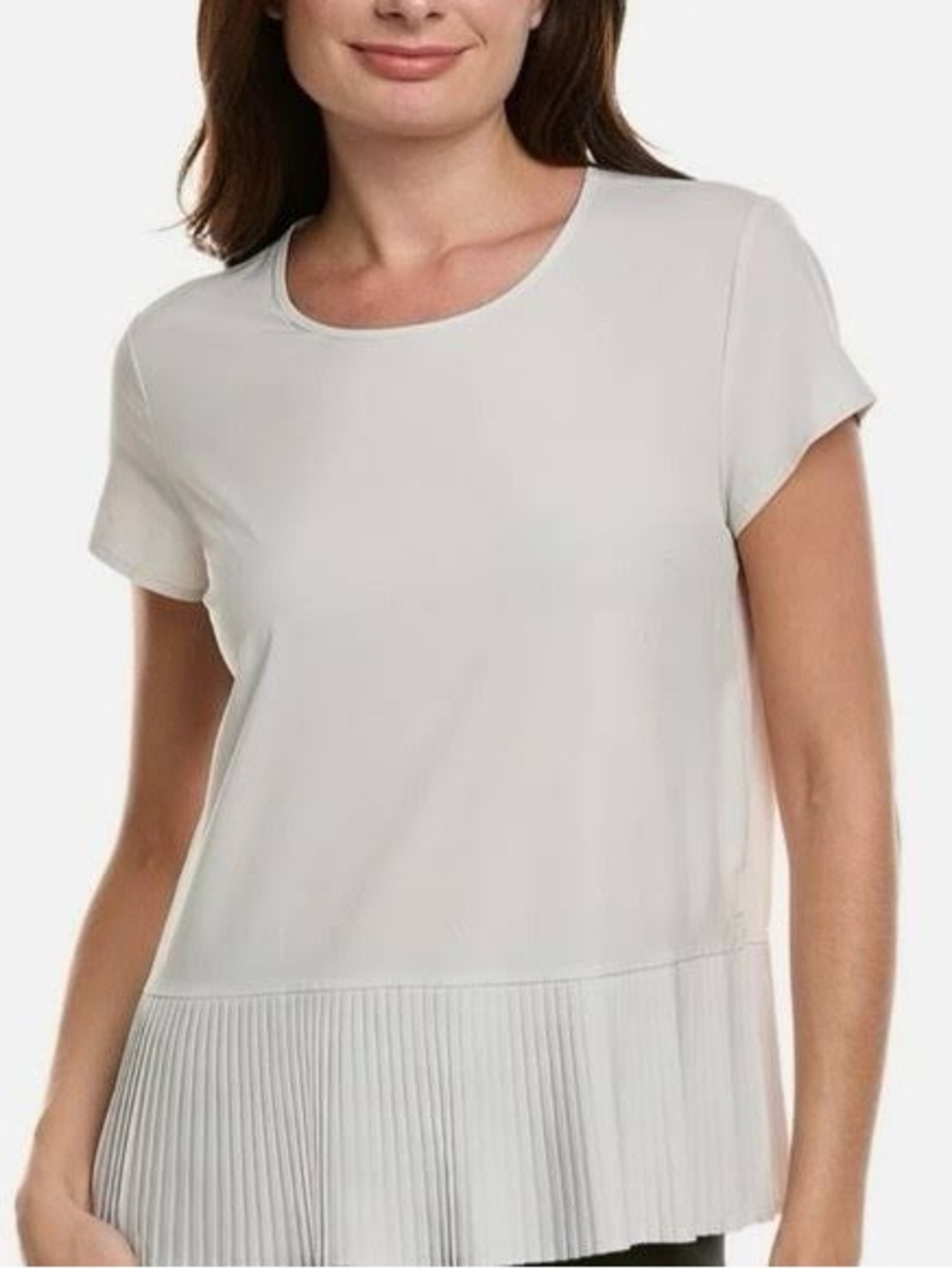 SPANX Yes Pleats Tee Size Medium Cream Color - Effortless Athleisure Chic